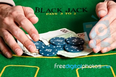 Winning Poker Game Stock Photo