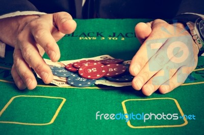 Winning Poker Game Stock Photo