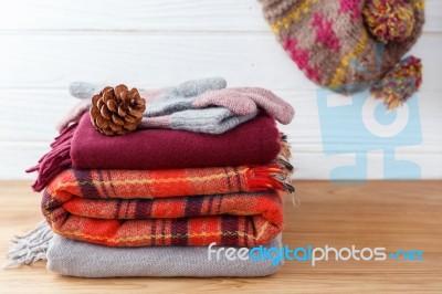 Winter Fashion Clothing Background Stock Photo