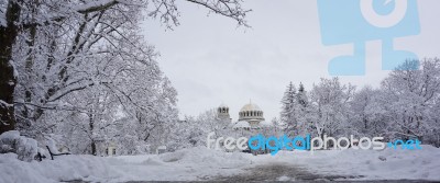 Winter Look To St. Alexander Nevsky Cathedral, Sofia, Bulgaria Stock Photo