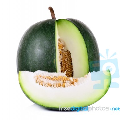 Winter Melon Isolated On White Background Stock Photo