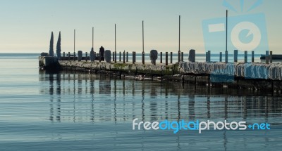 Winter Morning On A Sea Stock Photo