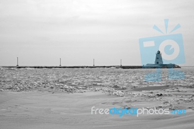 Winter On Lake Erie Stock Photo