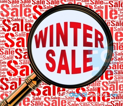 Winter Sale Shows Save Offers And Savings Stock Image