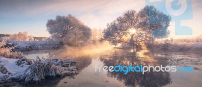 Winter Sunrise Stock Photo