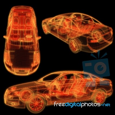 Wireframe Of Car Stock Image