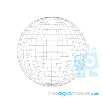 Wireframe Of Sphere Stock Image