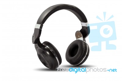 Wireless Bluetooth Headphone Or Earphone Stock Photo