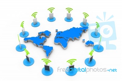 Wireless Communication Stock Image