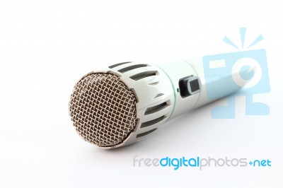 Wireless Microphone Focus On Head Body Blur Stock Photo