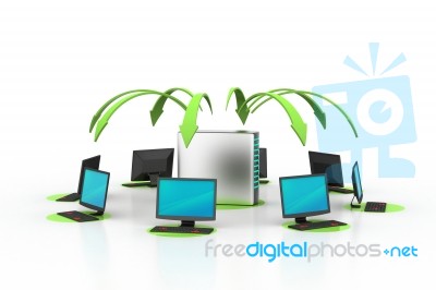 Wireless Networking System Stock Image