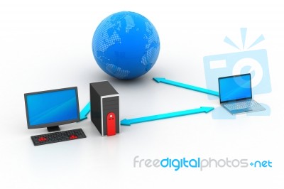 Wireless Networking System Stock Image