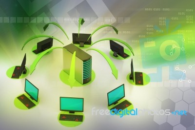 Wireless Networking System Stock Image