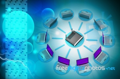 Wireless Networking System Stock Image