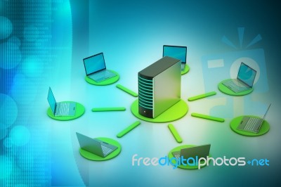 Wireless Networking System Stock Image