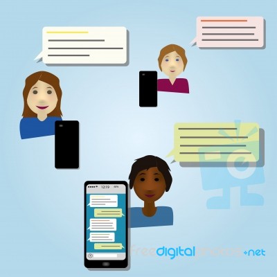 Wireless Smartphone Chat Stock Image