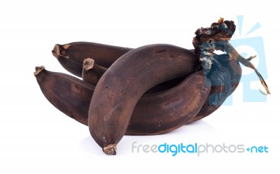 Withered Banana Isolated On White Background Stock Photo