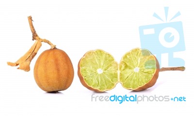 Withered Or Dried Lime Isolated On White Background Stock Photo