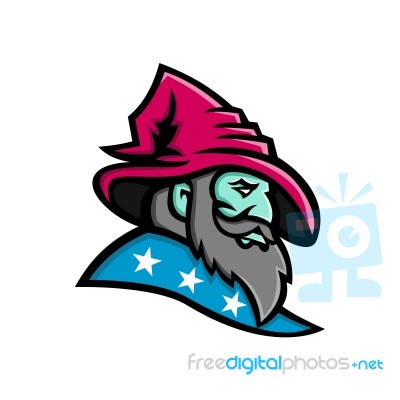 Wizard With Stars Mascot Stock Image