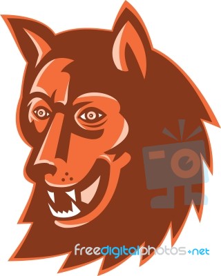 Wolf Wild Dog Head Retro Stock Image