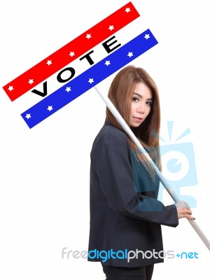 Woman And Election Stock Photo