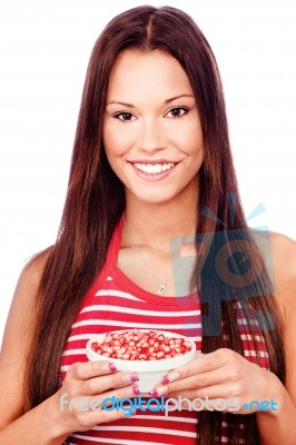 Woman And Fruit Stock Photo