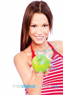 Woman And Fruit Stock Photo