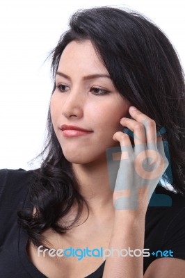 Woman Call Phone Stock Photo