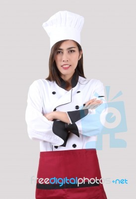 Woman Chef Stock Photo