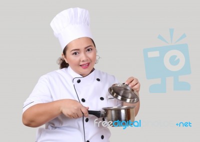 Woman Chef Stock Photo