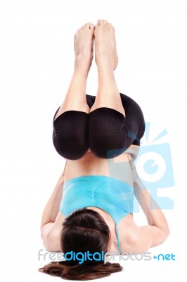 Woman Doing Fitness Exercises Stock Photo