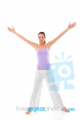 Woman Doing Yoga Stock Photo