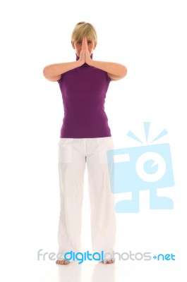 Woman Doing Yoga Stock Photo