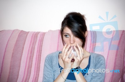 Woman Drinking Stock Photo