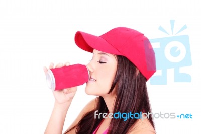 Woman Drinking Stock Photo