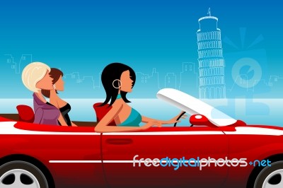 Woman Driving A Car Stock Image