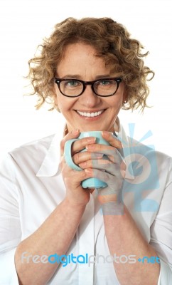 Woman Enjoying Coffee Stock Photo