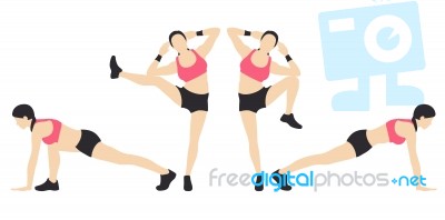 Woman Fitness Illustration Stock Image