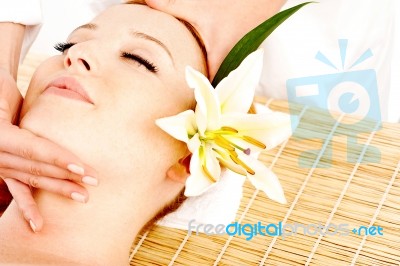 Woman Getting Spa Treatment Stock Photo