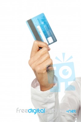 Woman Hand Showing  Credit Card Stock Photo