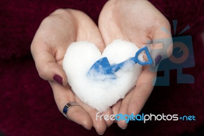 Woman Hands  Are Holding Heart Stock Photo