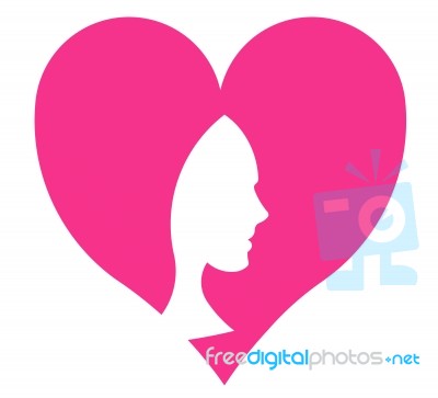 Woman Heart Shows Valentine Day And Hearts Stock Image