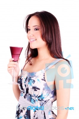 Woman Holding Cup Of Martini Stock Photo