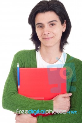 Woman Holding Dossier Stock Photo