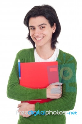 Woman Holding Dossier Stock Photo