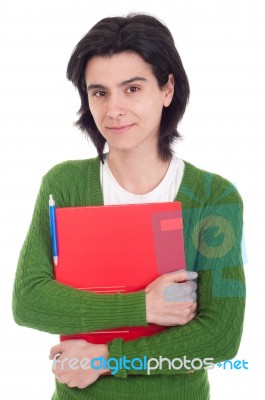 Woman Holding Dossier Stock Photo