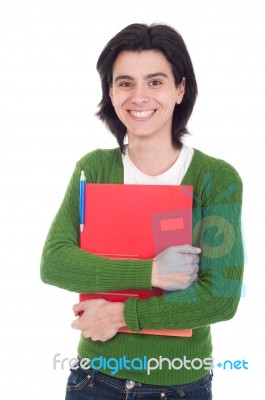 Woman Holding Dossier Stock Photo