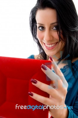 Woman Holding Jewelry Box Stock Photo