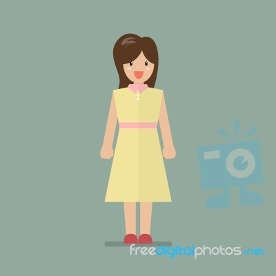 Woman In Flat Style Stock Image