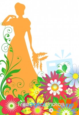 Woman In Flowers Stock Image